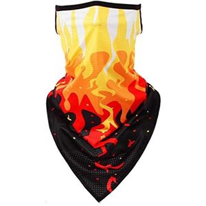 Unisex Bandana Face Covering Mask Scarf Face Rave Balaclava Neck Gaiter with Ear Loops, Dust Cloth, Washable Snood, Wind Motorcycle Cover (Fire Flames)