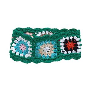 XUZHUWANG Pastoral Bandana Turban Crochet Hair Scarf Color Matching Hairband Knitted Headband For Women Trend Y2K Hair Accessory Crochet Hairband For Women Acrylic Fibres Hairband With Cute Pattern Rectangle