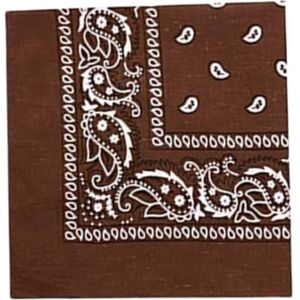 Leensy Paisley Bandana Head Scarf Headbands Handkerchief Cowboy Cotton Bib Party Face Covering Headwear For Motorcycling Mens Womens Unisex (Chocolate)