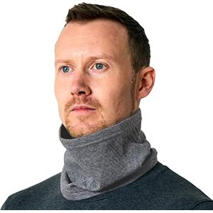 CHARM 100% Organic Cotton Neck Gaiter - All Season Mens Womens Wide 2 in 1 Headband Loop Infinity Scarf Dark Grey