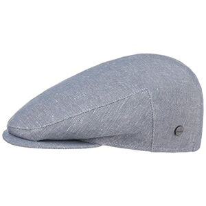 Lierys Inglese Linen Flat Cap Mens - Made in Italy - Newsboy Cap Made of Linen and Cotton - Summer hat in Denim Look - Spring/Summer Light Blue 59 cm