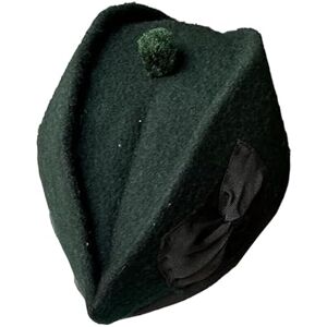 Z&n Glengarry Classic Scottish Hat Plain Green -100% Pure Acrylic Wool (Size: 59 cm)