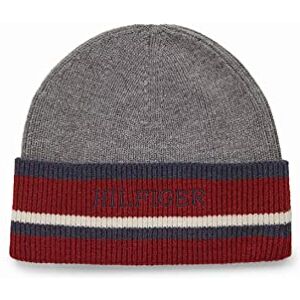 Tommy Hilfiger Mens TH Corporate Beanie Hat (Heather Grey Mix, One Size) (Heather Grey Mix) One Size