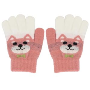 ALLY-MAGIC Kids Gloves, Knit Gloves for Winter, Stretchy Kids Mittens, Full Finger Gloves for Kids, Fluffy Warm Kids Knit Gloves for 4-9 Year Boys & Girls Y9XGPSST (Pink)