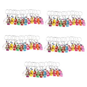 HOMSFOU 60 Pcs Backpack for Men Key Chain Nesting Dolls for Kids Matryoshka Toy Handbag Keychain Handbag Charms Mens Wallets Wooden Key Ring Purse Kechian Toddler Toys Girl Child