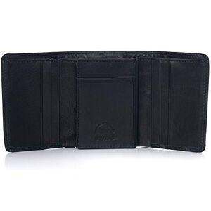 Alpine swiss RFID Mens Theo Trifold Wallet Deluxe Capacity with Divided Bill Section Camden Collection Soft Nappa Black
