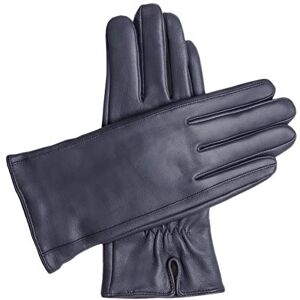 Downholme Vegan Leather Gloves for Women (Dark Blue, XL)