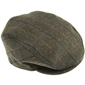 Dents Abraham Moon Yorkshire Tweed Flat Cap - L, OLIVE