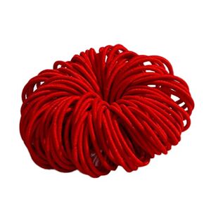 OBiQuzz Girls Pack of 100 3 cm Nylon Nylon Hair Tape Hair Rope Colour Jewellery Headband Men Summer (Red, One Size)