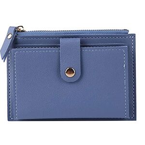 ASADFDAA Ladies Purse Men Women Fashion Solid Color Credit Card ID Card Multi-Slot Card Holder Casual PU Leather Mini Coin Purse Wallet Case Pocket (Color : Purple)