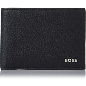 Hugo Boss BOSS Men's Pebbled Leather Wallet, Black Oil, Black Oil, Pebbled Leather Wallet