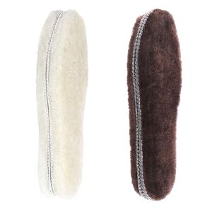 riemot 2 Pairs Genuine Sheepskin Insoles for Men Women,Winter Warm Fluffy Wool Insoles,Soft Cosy Furry Lambswool Fur Shoe Replacment Insole for Snow Boots,Slippers,Lambswool Beige Brown EU40（UK6.5）