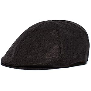 Goorin Bros. Men's Benjamin Paul Linen Duckbill Ivy Flat Cap Newsboy Hat, Ebony, Small