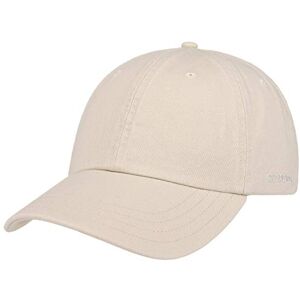 Stetson Rector Baseball Cap Women/Men - UV Protection Sun Metal Buckle, with Peak Summer-Winter - One Size Oatmeal