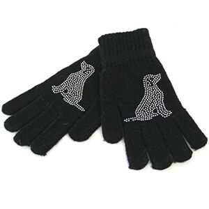 Black Ginger Diamante Encrusted Women's Gloves. They are soft and warm feels like real wool. One Size Fits All. Autunm WInter Fashion Accessory