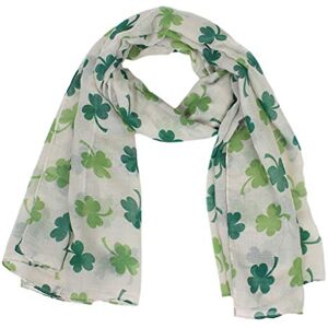 Women's Mens ST. Patrick's Day Accessories Long Scarf Balinese Green Irish Festival Clover Print Air Conditioning Scarf Four-Leaf Shamroc Shawl Wrap Scarves Love Gift