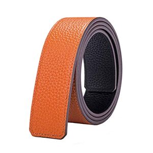 Lotteco. Vatee's Reversible Genuine Leather Belts For Men/Women Replacement Belt Strap Without Buckle 1.5"(38mm) Wide 45"(115cm) Long Black & Orange