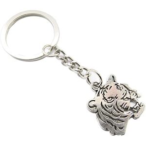 Ancient Silver Tiger Keychain,tiger Pendant, Animal Jewelry, Tiger Charm KeyringNice Processed