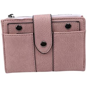 ASADFDAA Ladies Purse Women Wallet Simple Retro Rivets Short Wallet Coin Purse Card Holders Handbag for Girls Purse Small Wallet Ladies (Color : Pink)