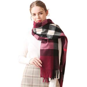 LumiSyne Winter Premium Plaid Cashmere Scarf With Tassel For Women Men Oversized Tartan Shawl Wrap Classic Checked Pattern Soft And Thickened Pashmina Blanket