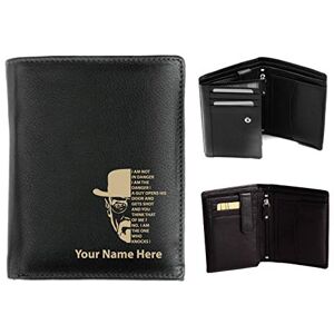 Personalised Mens Leather Wallet - Laser Marked with Your Name & Heisenberg Design (Origin)