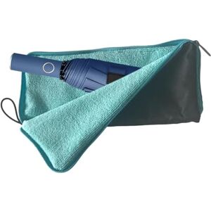 Generic Bag for Umbrella Storage Bag for Umbrella Absorbent Bag for Umbrella, Wet Umbrellas Bag Thicker Chenille Folding Umbrellas Sleeve Waterproof Case for Storage Carry Travel Home Outdoor, Blue,