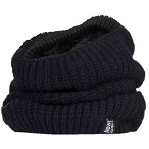 Drew Brady HEAT HOLDERS Ladies GENUINE Thermal Winter Warm Neck Warmer 3.4 Tog Fleece Chunky Knit Snood Scarf (Boden Black Neck Warmer)