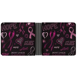 Mhxyzhw9562 Pink Ribbon Breast Cancer Awareness Custom Wallet with RFID Blocking Slim Bifold Wallet Front Pocket Credit Card Holder for Men Women