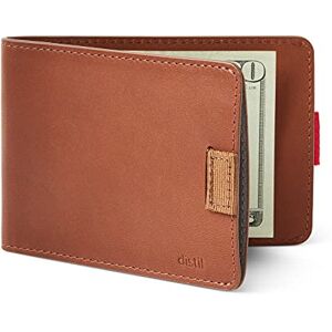 Distil Union Wally Slim Bifold Wallets for Men – Minimalist Bifold Wallets with Money Clip, Brown - RFID, Classic