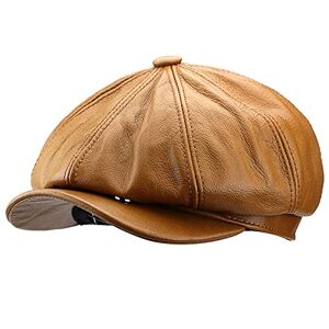 DongBao Unisex Newsboy Hats,8 Panel Ivy Beret Leather Cabbie Cap Baker Boy Hat for Men Women