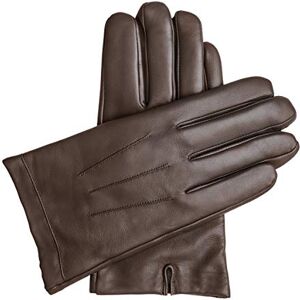 Downholme Vegan Leather Gloves for Men (Brown, M)