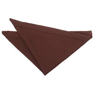 DQT Men Knit Knitted Casual Handkerchief Pocket Square - Chocolate Brown
