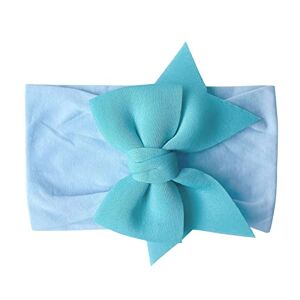 UIFLQXX Baby Girls Hair Bows Nylon Headbands Ribbon Hair Band Turban Headband Elastic Hair Accessories for Kids Infants Toddlers (Blue, One Size)