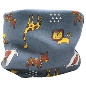 Kids Boys Girls Cotton Multi Use Neck Warmer Scarf Hat Bandana (Zoo - Blue Green)