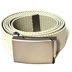 Unisex Plain Webbing Canvas Belt Beige