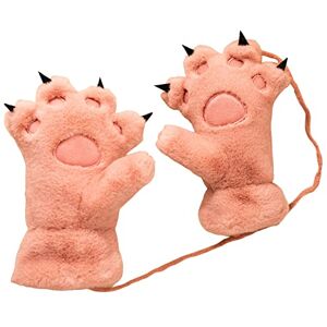 Haloppe Children Gloves Plush Cute Claw Gloves Wide Application for Boy 1 Pair Pink