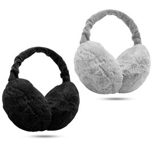 KQueenStar Direct Ear Muffs Women - 1/2 Piece Winter Earmuffs Adjustable Faux Fur Ear Warmer Soft Warm Windproof Plush Earmuffs Foldable For Men/Girl Thanksgiving