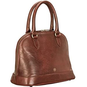 Maxwell Scott Personalised Ladies Luxury Leather Classic Handbag The Rosa Handcrafted In Italy Chestnut Tan Brown