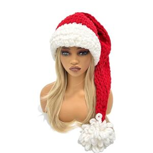 Mxming Cosplay Santa Hat Holiday Christmas Hat For Adult Unisex Knit Long Tail Hat Classical Hat For New Year Adult Teens Christmas Hats Adults Christmas Hats For Men Christmas Hats For Women Christmas Hats