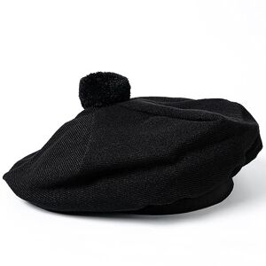 UMAM Scottish Traditional Tam o' Shatner Tammy Hat Flat Bonnet Kilt Many Tartans, Black Plain 022tcp, One Size