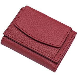 Generic Leather Shield Card Holder Pocket Mini Wallet Small Wallet Women's Leather Purse Wallet Mini Wallet Short Vegan Leather Wallet Women (Wine, One Size)