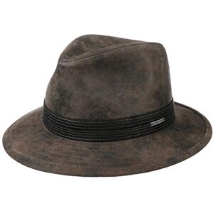 Stetson Jacky Pigskin Traveller Leather Hat Men - Men´s with Lining Summer-Winter - XL (60-61 cm) Brown