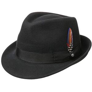 Stetson Elkader Trilby Felt hat Women's/Men's - Hat Made of Wool Felt (AsahiGuard) - Water-Shedding Wool Felt hat - Dirt-Repellent Fedora - Summer/Winter Trilby hat Black XXL (62-63 cm)