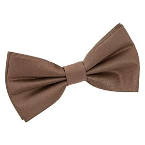 DQT Plain Shantung Polyester Wedding Tuxedo Pre-Tied Bow Tie for Men in Bronze