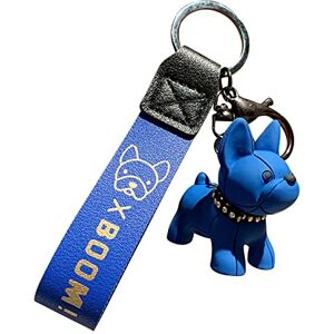 Generic Puppy Key Chain Female Creative Cute Dog Key Chain Male Car Pendant Couple Bag Hanging Jewelry Leather Holder (Blue, One Size)