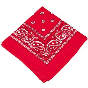 Unisex Paisley 100% Cotton Bandana SCARLET RED Biker Neck Scarf