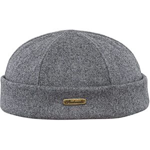 Sterkowski Docker Beanie Cap 100% Wool 54-65 cm Navy Watch Work Sailor Brimless Skullcap Fisherman Nautical Handyman Bushcraft Trawler Warm Mens Winter Harbour Cap UK 7 1/4 Grey