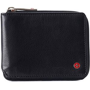 Alpine swiss Logan Zipper Bifold Wallet for Men or Women RFID Safe Comes in a Gift Box Black