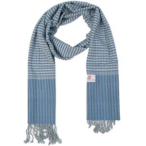 Krama Khmer handmade scarf from Cambodia sky blue, Sky blue, longueur 180 x largeur 45 cm