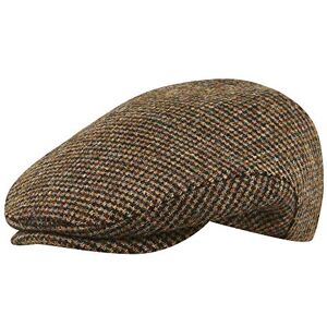 Sterkowski Derby Cap Harris Tweed Flat Cap for Men Winter Hats for Men Flat Cap Mens Tweed Newsboy Cap for Men Visor Cap Harris Tweed Flat Caps for Men Warm Cap Peaked Cap 62 cm Brown/Beige